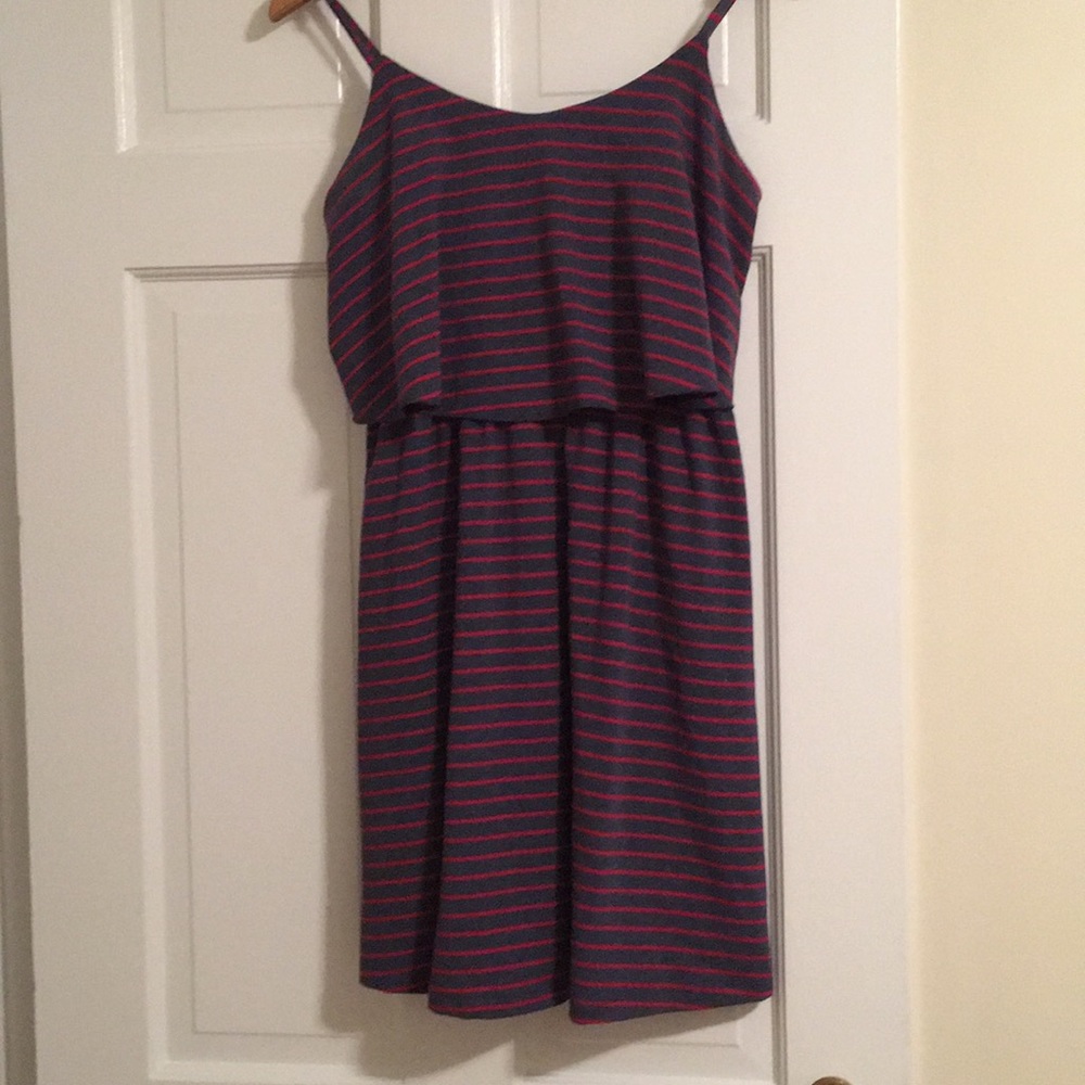 GAP Factory pink and gray layered dress